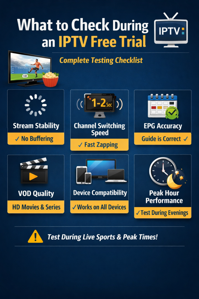 What to Check During an IPTV Free Trial (Complete Testing Checklist)